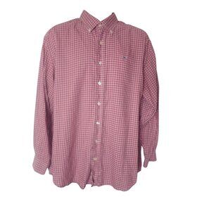 Vineyard Vines Shirt Mens L Red Check Whale Shirt Long Sleeve Classic Preppy‎